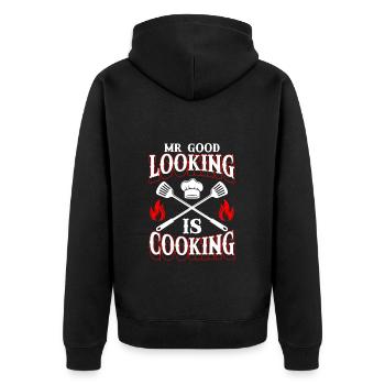 Chef Chef Chapeau de Chef Cuisine - Veste à capuche bio Premium Unisexe - noir - Dos - Nico (187cm)