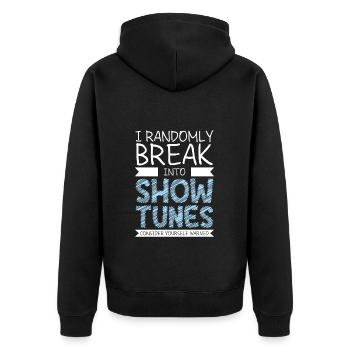 Theater Drama Club - Unisex Premium Bio Zip Hoodie - Schwarz - Hinten - Nico (187cm)