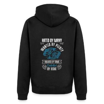 Fische Astrologie Sternbild - Unisex Premium Bio Zip Hoodie - Schwarz - Hinten - Nico (187cm)
