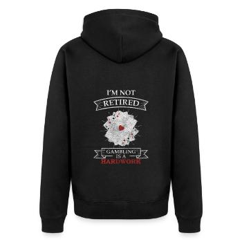 Card Card Blackjack Game - Unisex Premium Organic Zip Hoodie - black - Back - Nico (187cm)
