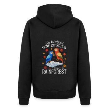 Tierschutz Naturschutz Veganer Verzicht - Unisex Premium Bio Zip Hoodie - Schwarz - Hinten - Nico (187cm)