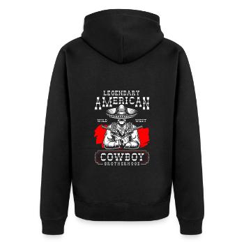 Cowboy Desert Lone Rider America - Veste à capuche bio Premium Unisexe - noir - Dos - Nico (187cm)
