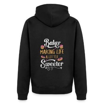 Chef pâtissier pâtissier cupcake - Veste à capuche bio Premium Unisexe - noir - Dos - Nico (187cm)