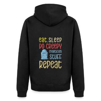 Gravedigger Cemetery Coffin Mourning - Unisex Premium Organic Zip Hoodie - black - Back - Nico (187cm)