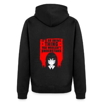 Anime Japon Kanji - Veste à capuche bio Premium Unisexe - noir - Dos - Nico (187cm)
