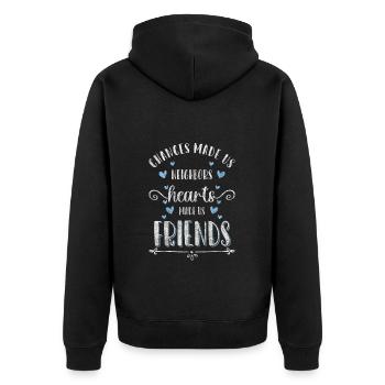 Nachbar Bester Nachbar Bier - Unisex Premium Bio Zip Hoodie - Schwarz - Hinten - Nico (187cm)