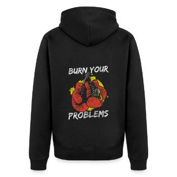 Solution au problème: l’humour noir n’a pas d’importance - Veste à capuche bio Premium Unisexe - noir - Dos - Nico (187cm)