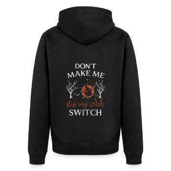 Hexe Frauen Zaubern Spruch - Unisex Premium Bio Zip Hoodie - Schwarz - Hinten - Nico (187cm)