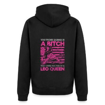 Leo Superstition Constellation - Unisex Premium Organic Zip Hoodie - black - Back - Nico (187cm)