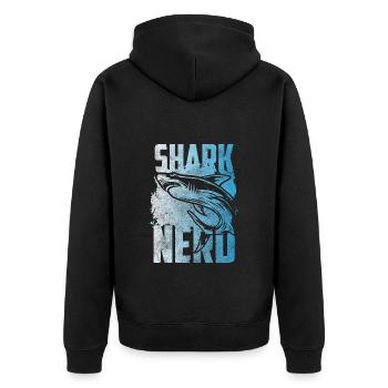 Eau de pêche de mer de requin - Veste à capuche bio Premium Unisexe - noir - Dos - Nico (187cm)