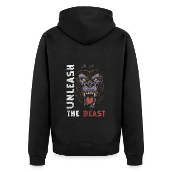 Gorilla Sport Chimpanzé - Veste à capuche bio Premium Unisexe - noir - Dos - Nico (187cm)
