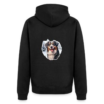 Schalzauber im Hundeparadies - Unisex Premium Bio Zip Hoodie - Schwarz - Hinten - Nico (187cm)