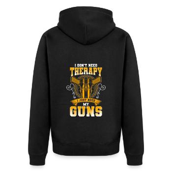 Schützenverein Schießbereich Schütze Schusswaffe - Unisex Premium Bio Zip Hoodie - Schwarz - Hinten - Nico (187cm)