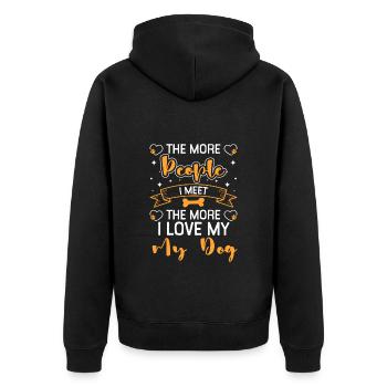 Dog, Animal, Love, Pet - Unisex Premium Organic Zip Hoodie - black - Back - Nico (187cm)