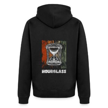 Watch Lifetime Modern Sand - Unisex Premium Organic Zip Hoodie - black - Back - Nico (187cm)
