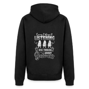 Gnom Gartenzwerg Garten Winzig - Unisex Premium Bio Zip Hoodie - Schwarz - Hinten - Nico (187cm)