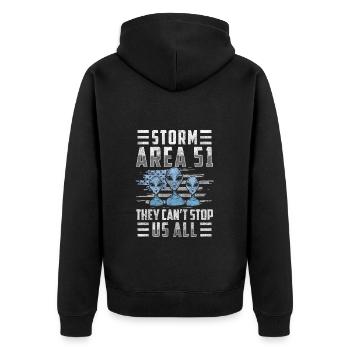 Aliens Space Stars Science fiction - Unisex Premium Organic Zip Hoodie - black - Back - Nico (187cm)