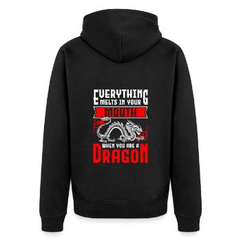 Tatouage de force de dragon - Veste à capuche bio Premium Unisexe - noir - Dos - Nico (187cm)