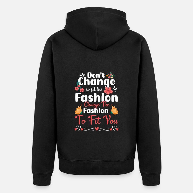 Mode Individuell Modequeen Trendsetter - Unisex Premium Bio Zip Hoodie - Schwarz