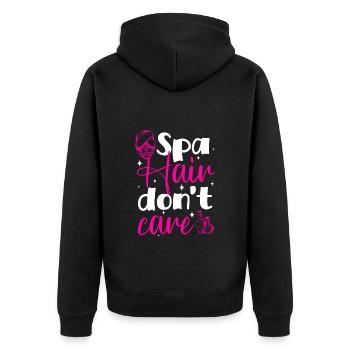Wellness Relaxing Body Self-care - Unisex Premium Organic Zip Hoodie - black - Back - Nico (187cm)