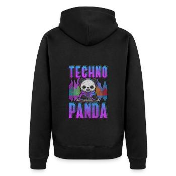 Rave Minimal Jumpstyle - Veste à capuche bio Premium Unisexe - noir - Dos - Nico (187cm)