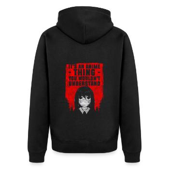 Japon Cosplay Kawaii Pop Culture - Veste à capuche bio Premium Unisexe - noir - Dos - Nico (187cm)
