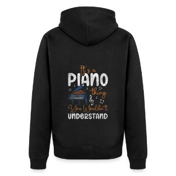 Musique pour piano Musique classique - Veste à capuche bio Premium Unisexe - noir - Dos - Nico (187cm)