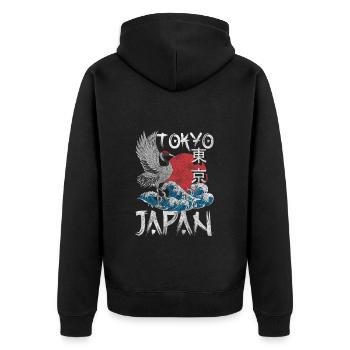 Asia City Adventure City Break - Unisex Premium Organic Zip Hoodie - black - Back - Nico (187cm)