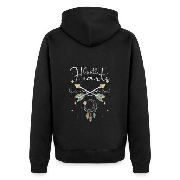 Dreamcatchers believe happiness - Unisex Premium Organic Zip Hoodie - black - Back - Nico (187cm)