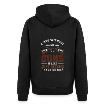 Schützenverein Gewehr Sportart Verein - Unisex Premium Bio Zip Hoodie - Schwarz - Hinten - Nico (187cm)