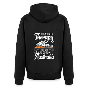 Outback Koala Metropolis - Unisex Premium Organic Zip Hoodie - black - Back - Nico (187cm)