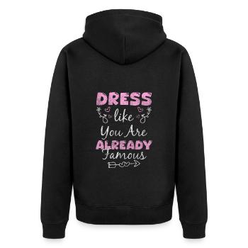 Mode Einkaufen Queen - Unisex Premium Bio Zip Hoodie - Schwarz - Hinten - Nico (187cm)