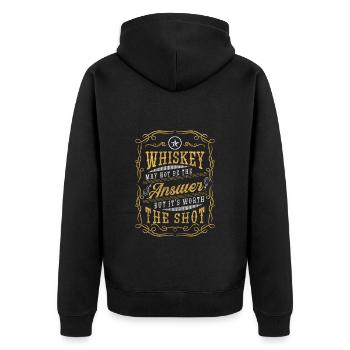 Alcohol Drinker Bartender Scotch - Unisex Premium Organic Zip Hoodie - black - Back - Nico (187cm)
