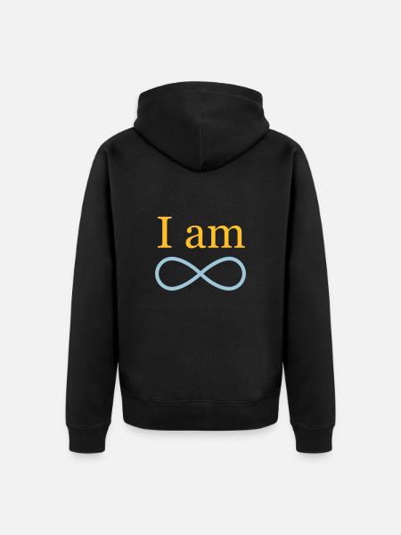 Ich bin unendlich - Unisex Premium Bio Zip Hoodie - Schwarz