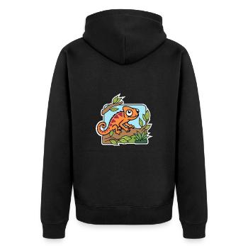 Le mignon petit caméléon a tout en vue ! - Veste à capuche bio Premium Unisexe - noir - Dos - Nico (187cm)
