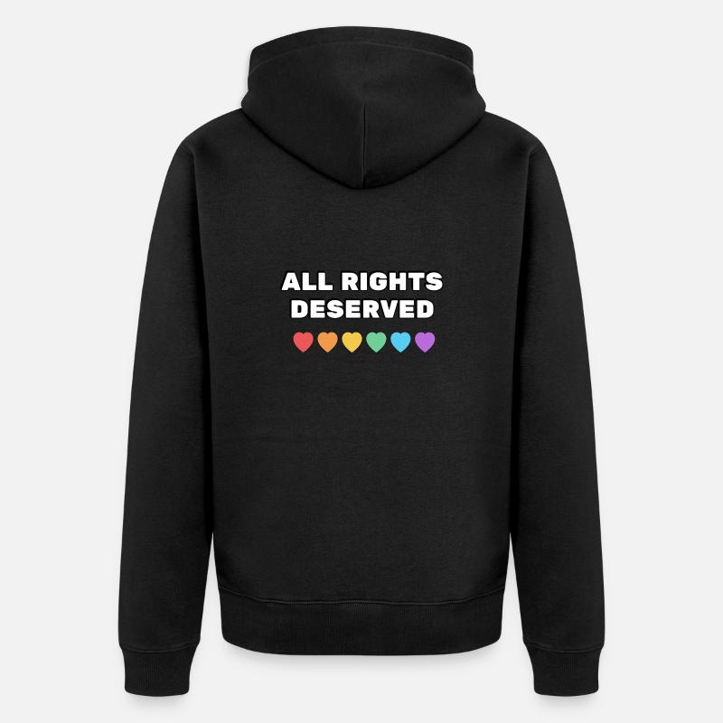 TOUS DROITS MÉRITÉS Rainbow Hearts - Veste à capuche bio Premium Unisexe - noir