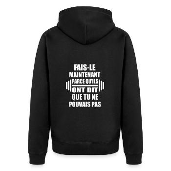 Fais-le maintenant parce qu'ils ont dit t-shirt - Veste à capuche bio Premium Unisexe - noir - Dos - Nico (187cm)