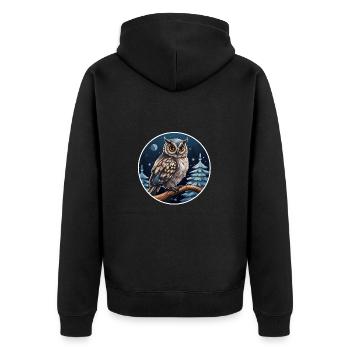 ❄ Winter Guardian - Unisex Premium Organic Zip Hoodie - black - Back - Nico (187cm)