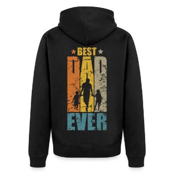 MEILLEUR PAPA DE TOUS LES TEMPS PAPA DE DEUX ENFANTS - Veste à capuche bio Premium Unisexe - noir - Dos - Nico (187cm)