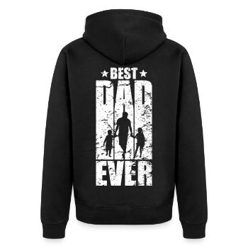 LE MEILLEUR PAPA DE TOUS LES TEMPS, PAPA DE DEUX ENFANTS - Veste à capuche bio Premium Unisexe - noir - Dos - Nico (187cm)