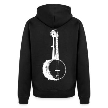 Croquis de banjo - Veste à capuche bio Premium Unisexe - noir - Dos - Nico (187cm)