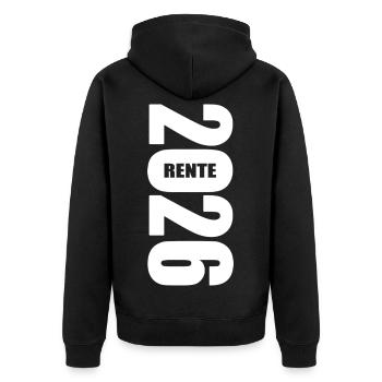 Pension 2026 - Retirement - Pension - Unisex Premium Organic Zip Hoodie - black - Back - Nico (187cm)