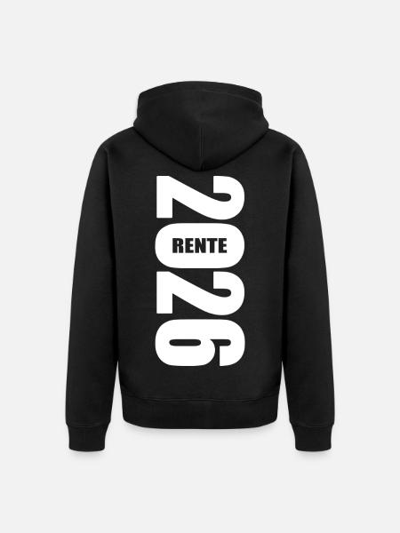 Rente 2026 - Retraite - Rente - Veste à capuche bio Premium Unisexe - noir