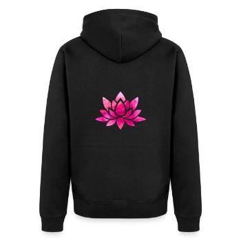 Fleurs de lotus Fleur Yoga Lotus - Veste à capuche bio Premium Unisexe - noir - Dos - Nico (187cm)