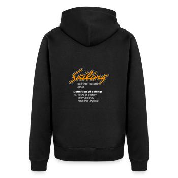 Definition of Sailing | Definition of sailing - Unisex Premium Organic Zip Hoodie - black - Back - Nico (187cm)