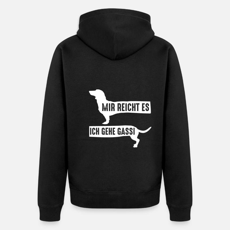Hund Gassi Dackel - Unisex Premium Bio Zip Hoodie - Schwarz