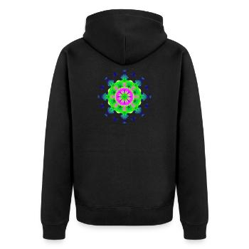 fluffy1asU - Unisex Premium Organic Zip Hoodie - black - Back - Nico (187cm)