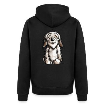 Süßer Havaneser - Unisex Premium Bio Zip Hoodie - Schwarz - Hinten - Nico (187cm)