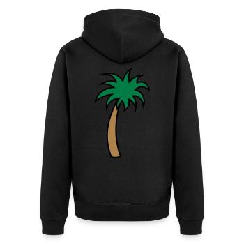 Palme palm tree palmier - Tropen - Strandurlaub - Unisex Premium Bio Zip Hoodie - Schwarz - Hinten - Nico (187cm)