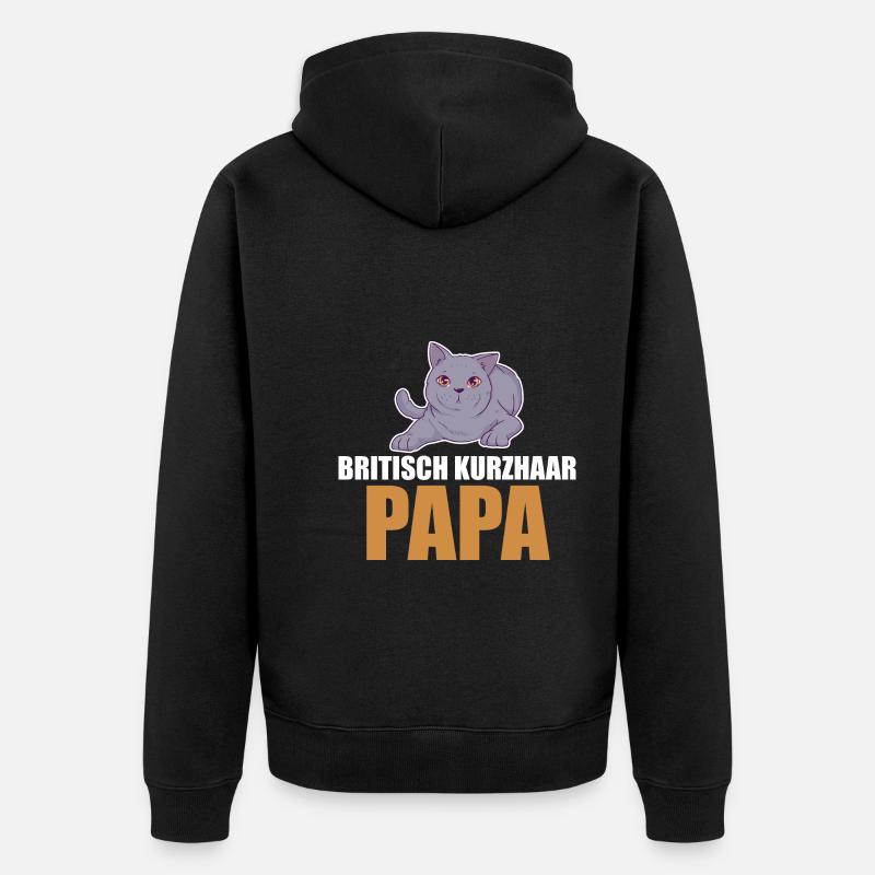 Britisch Kurzhaar Katze - Unisex Premium Bio Zip Hoodie - Schwarz